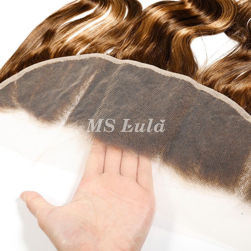 Body Wave #4/27 Highlight Virgin Human Hair 4x4 13x4 Transparent Lace Closure/Frontal - 图片 9